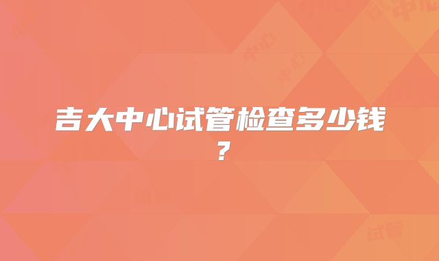 吉大中心试管检查多少钱？