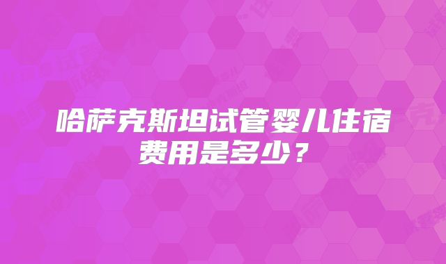 哈萨克斯坦试管婴儿住宿费用是多少?