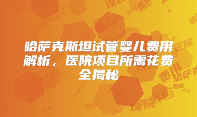 哈萨克斯坦试管婴儿费用解析,医院项目所需花费全揭秘