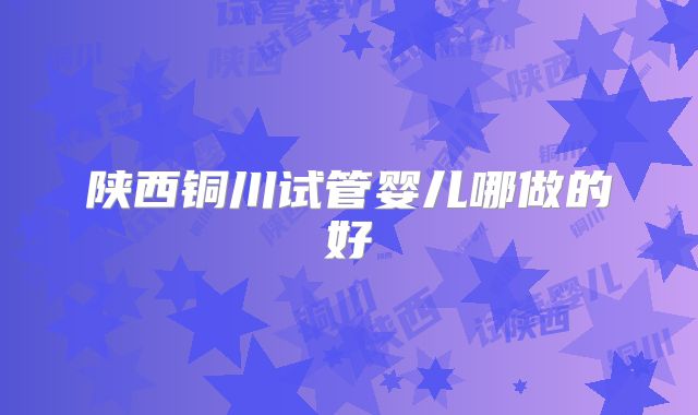 陕西铜川试管婴儿哪做的好