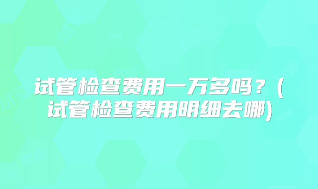 试管检查费用一万多吗?(试管检查费用明细去哪)