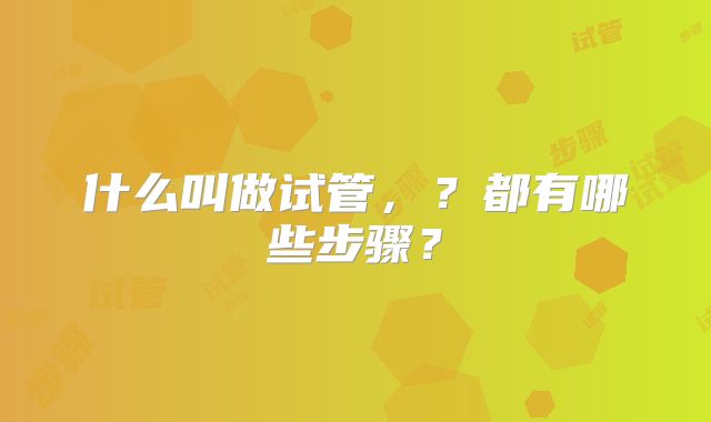 什么叫做试管，？都有哪些步骤？