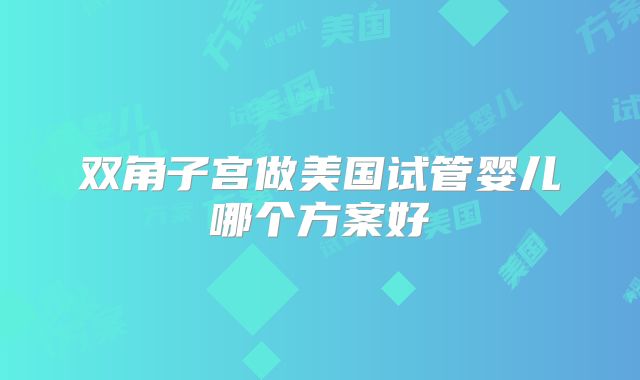 双角子宫做美国试管婴儿哪个方案好