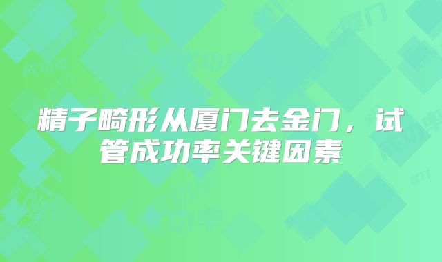 精子畸形从厦门去金门，试管成功率关键因素