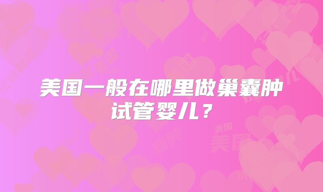 美国一般在哪里做巢囊肿试管婴儿？