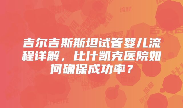 吉尔吉斯斯坦试管婴儿流程详解，比什凯克医院如何确保成功率？