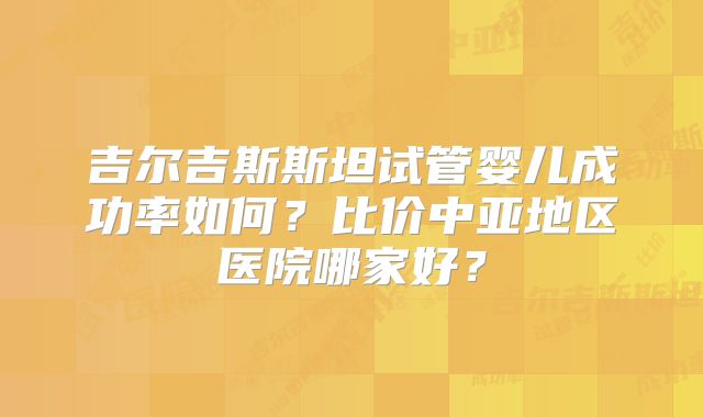 吉尔吉斯斯坦试管婴儿成功率如何?比价中亚地区医院哪家好?