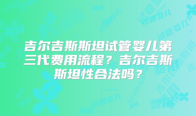 吉尔吉斯斯坦试管婴儿第三代费用流程?吉尔吉斯斯坦性合法吗?