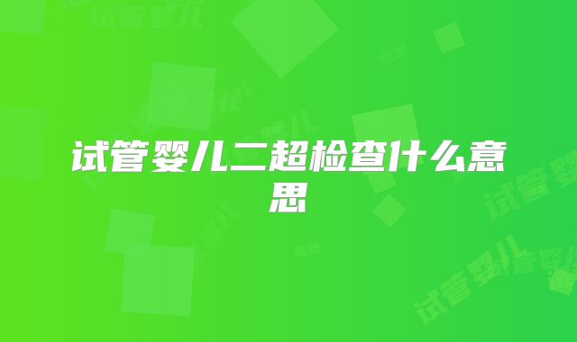 试管婴儿二超检查什么意思