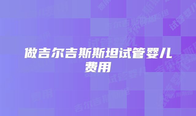 做吉尔吉斯斯坦试管婴儿费用