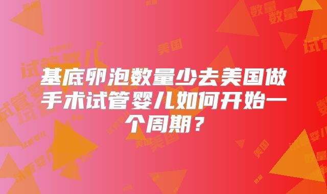 基底卵泡数量少去美国做手术试管婴儿如何开始一个周期?