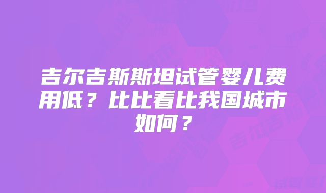 吉尔吉斯斯坦试管婴儿费用低?比比看比我国城市如何?