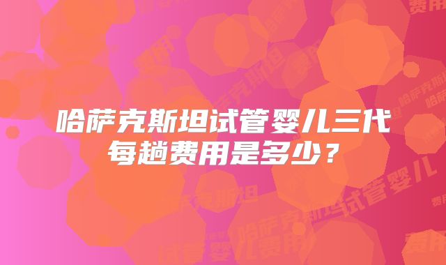 哈萨克斯坦试管婴儿三代每趟费用是多少?