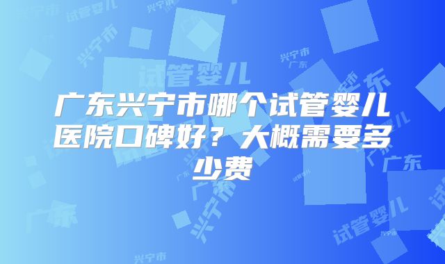 广东兴宁市哪个试管婴儿医院口碑好?大概需要多少费