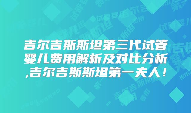吉尔吉斯斯坦第三代试管婴儿费用解析及对比分析,吉尔吉斯斯坦第一夫人！