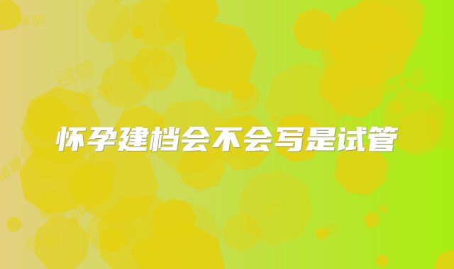 怀孕建档会不会写是试管