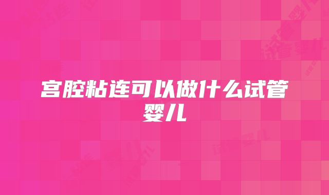 宫腔粘连可以做什么试管婴儿