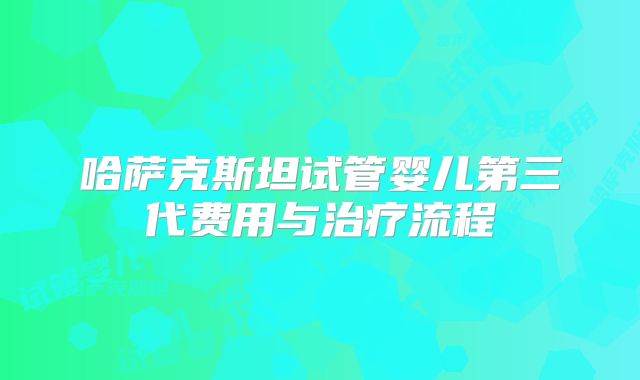 哈萨克斯坦试管婴儿第三代费用与治疗流程
