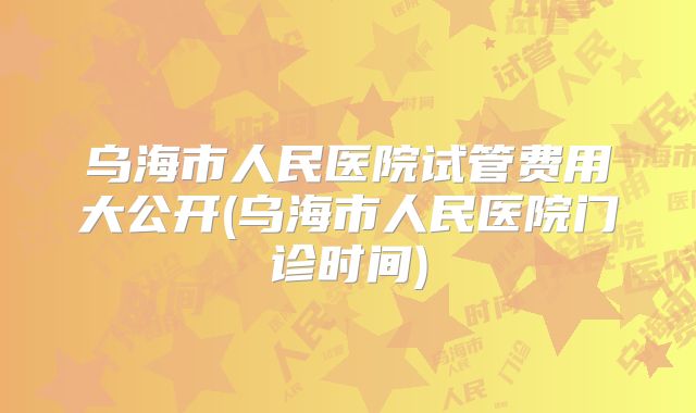 乌海市人民医院试管费用大公开(乌海市人民医院门诊时间)