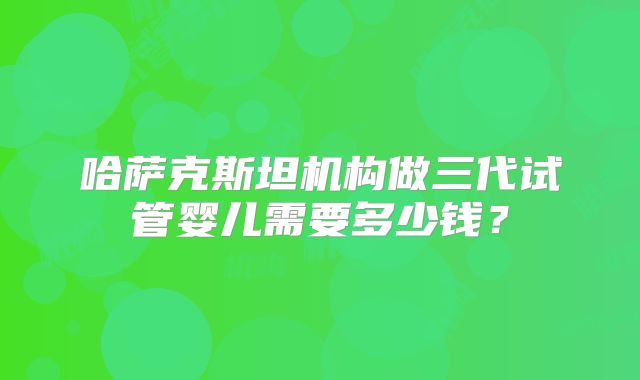 哈萨克斯坦机构做三代试管婴儿需要多少钱？