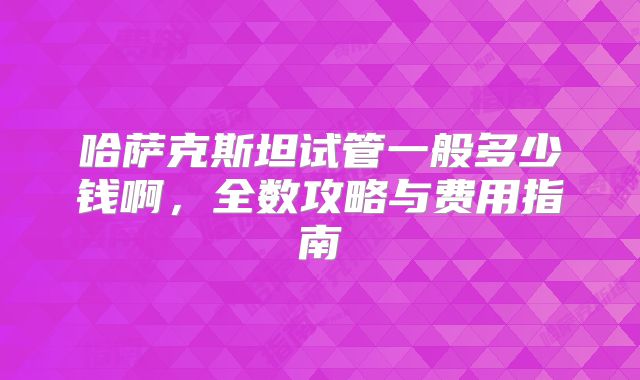 哈萨克斯坦试管一般多少钱啊，全数攻略与费用指南