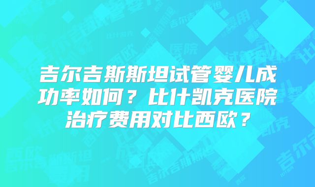 吉尔吉斯斯坦试管婴儿成功率如何？比什凯克医院治疗费用对比西欧？