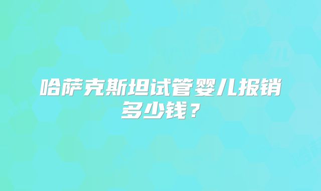 哈萨克斯坦试管婴儿报销多少钱？