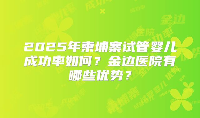2025年柬埔寨试管婴儿成功率如何？金边医院有哪些优势？