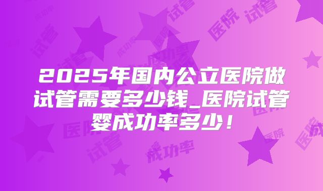 2025年国内公立医院做试管需要多少钱_医院试管婴成功率多少!