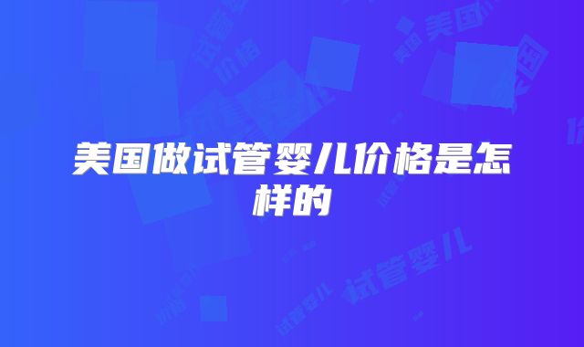 美国做试管婴儿价格是怎样的