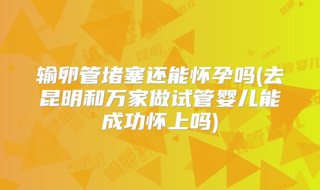 输卵管堵塞还能怀孕吗(去昆明和万家做试管婴儿能成功怀上吗)