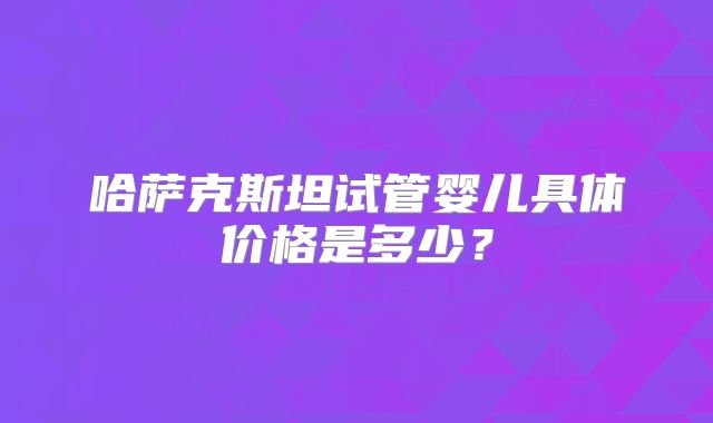 哈萨克斯坦试管婴儿具体价格是多少？