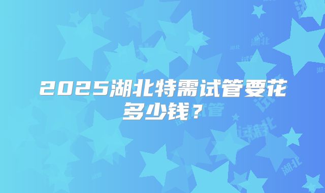 2025湖北特需试管要花多少钱？