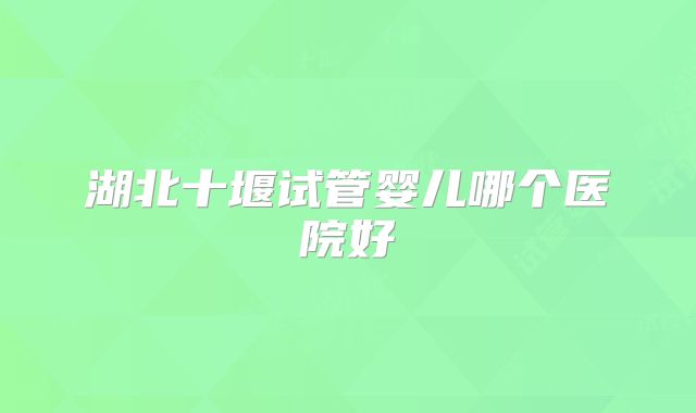 湖北十堰试管婴儿哪个医院好