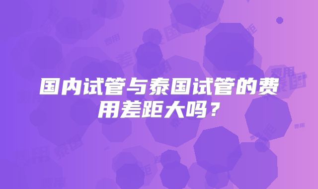 国内试管与泰国试管的费用差距大吗?