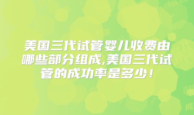 美国三代试管婴儿收费由哪些部分组成,美国三代试管的成功率是多少！