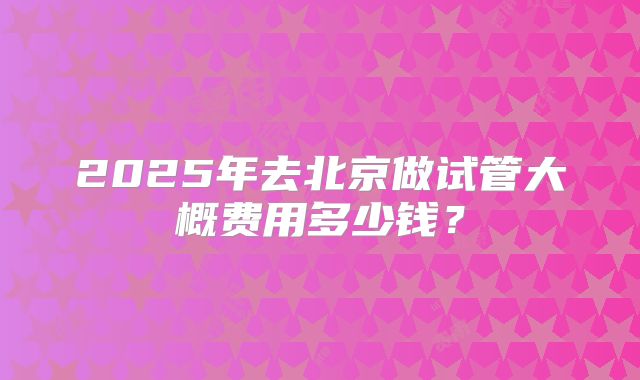 2025年去北京做试管大概费用多少钱?