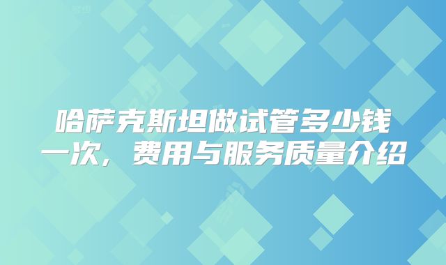 哈萨克斯坦做试管多少钱一次, 费用与服务质量介绍