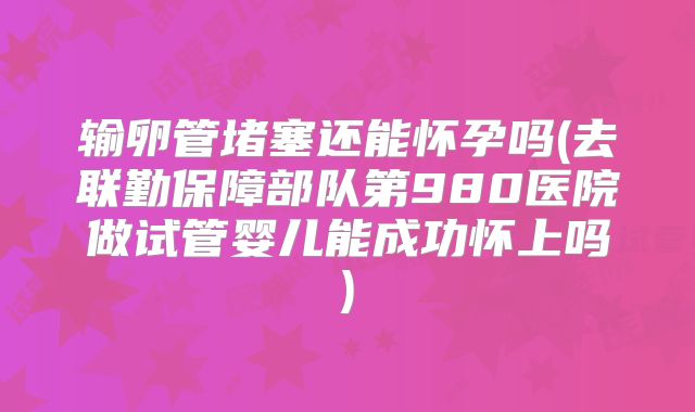 输卵管堵塞还能怀孕吗(去联勤保障部队第980医院做试管婴儿能成功怀上吗)