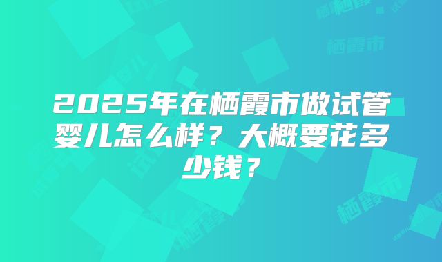 2025年在栖霞市做试管婴儿怎么样?大概要花多少钱?