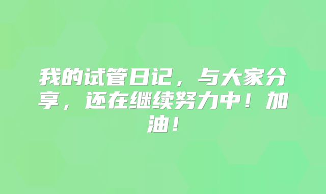 我的试管日记,与大家分享,还在继续努力中!加油!