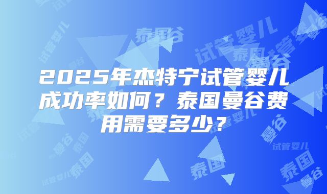2025年杰特宁试管婴儿成功率如何?泰国曼谷费用需要多少?