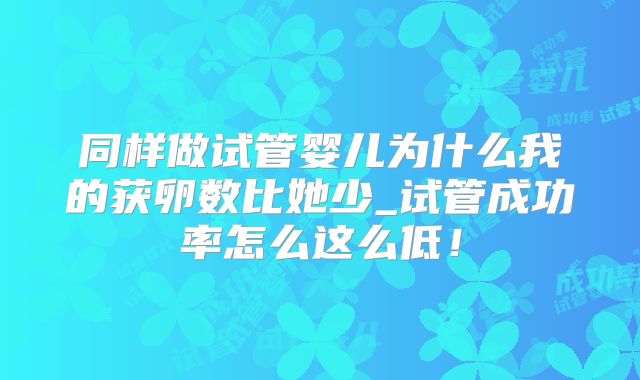 同样做试管婴儿为什么我的获卵数比她少_试管成功率怎么这么低!