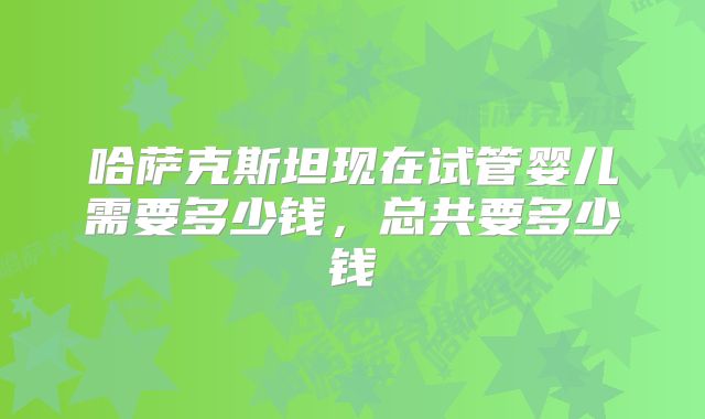 哈萨克斯坦现在试管婴儿需要多少钱,总共要多少钱