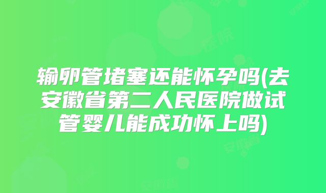 输卵管堵塞还能怀孕吗(去安徽省第二人民医院做试管婴儿能成功怀上吗)