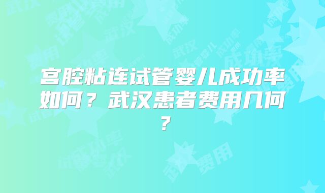 宫腔粘连试管婴儿成功率如何?武汉患者费用几何?