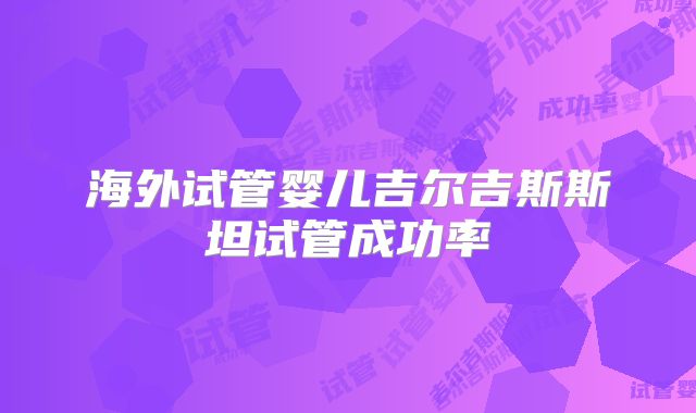 海外试管婴儿吉尔吉斯斯坦试管成功率
