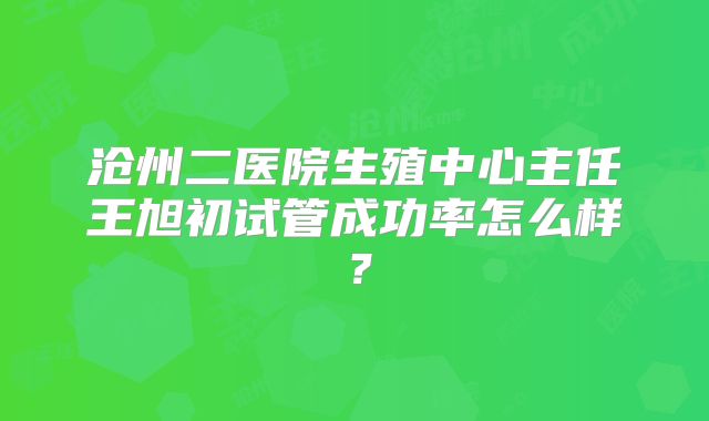 沧州二医院生殖中心主任王旭初试管成功率怎么样?
