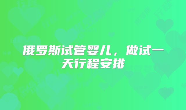 俄罗斯试管婴儿，做试一天行程安排