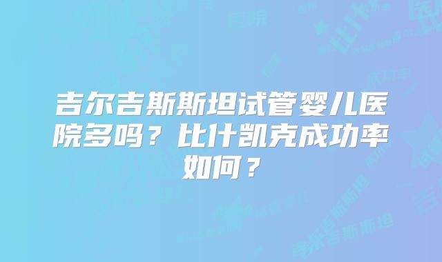 吉尔吉斯斯坦试管婴儿医院多吗?比什凯克成功率如何?